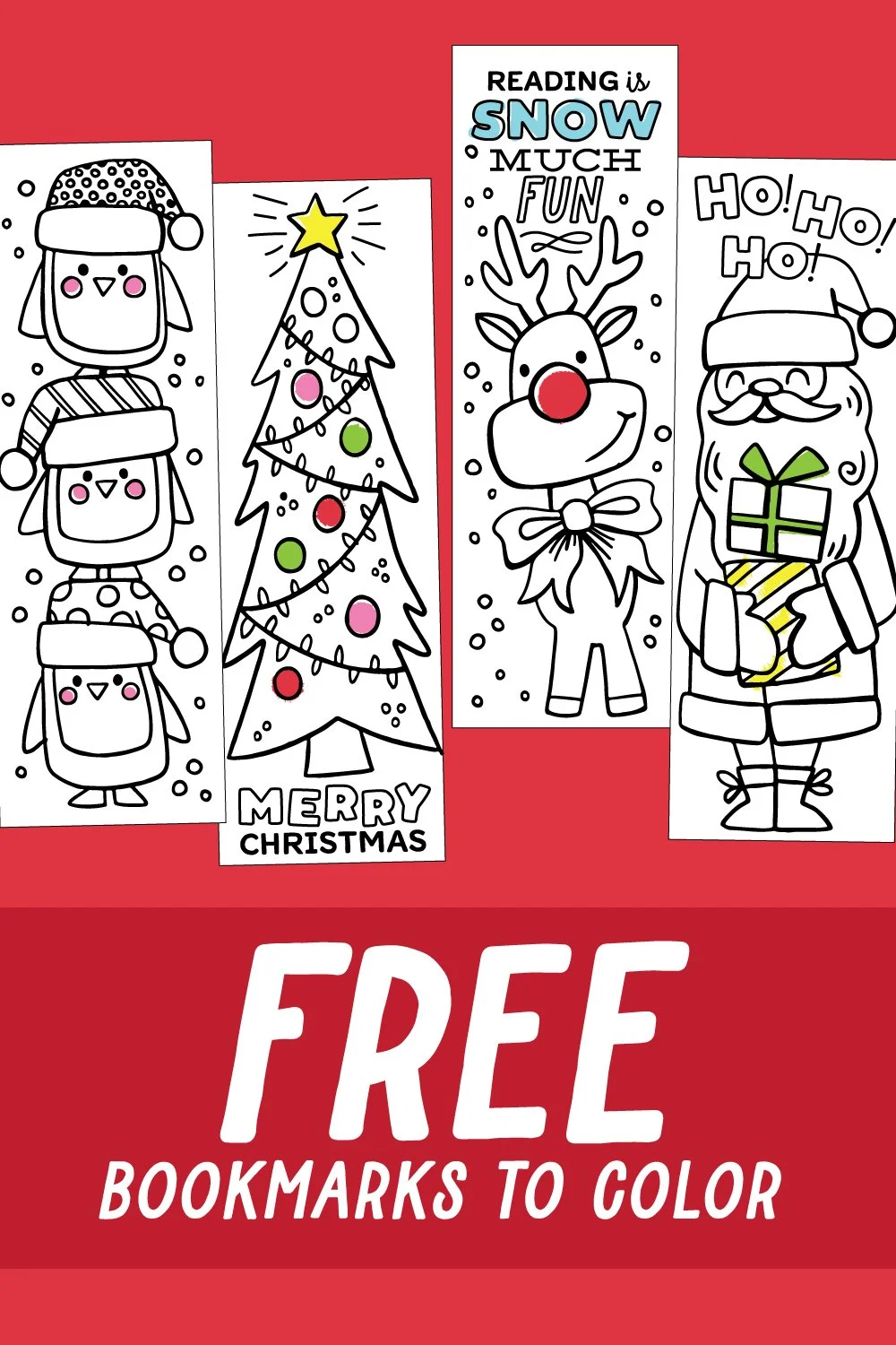 free christmas coloring bookmarks — jessie steury